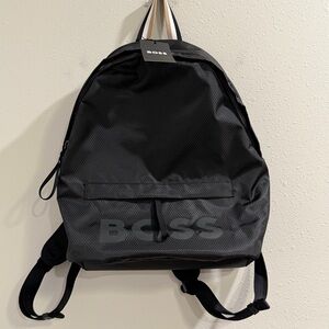 BOSS NWT Unisex Black Pixel R Logo Backpack Commuter Travel Laptop Work Bag Work